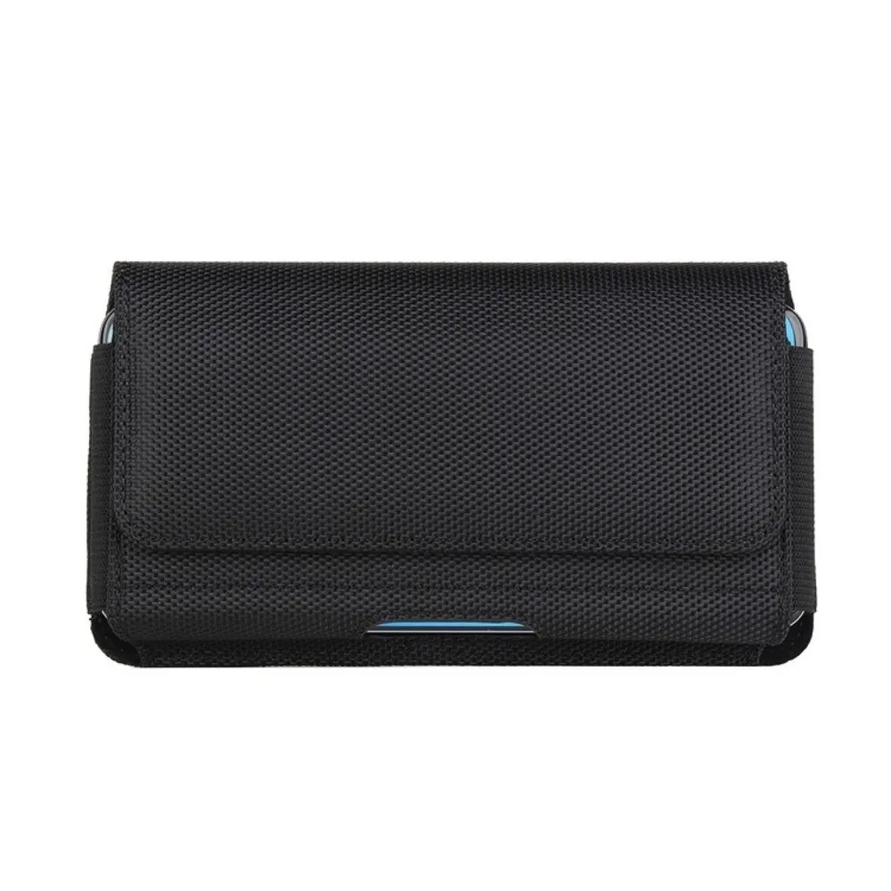 Portable Multifunction Phone Nylon Pouch Universal Black Cell Phone Belt Clip Oxford Cloth Waist Bag Phone