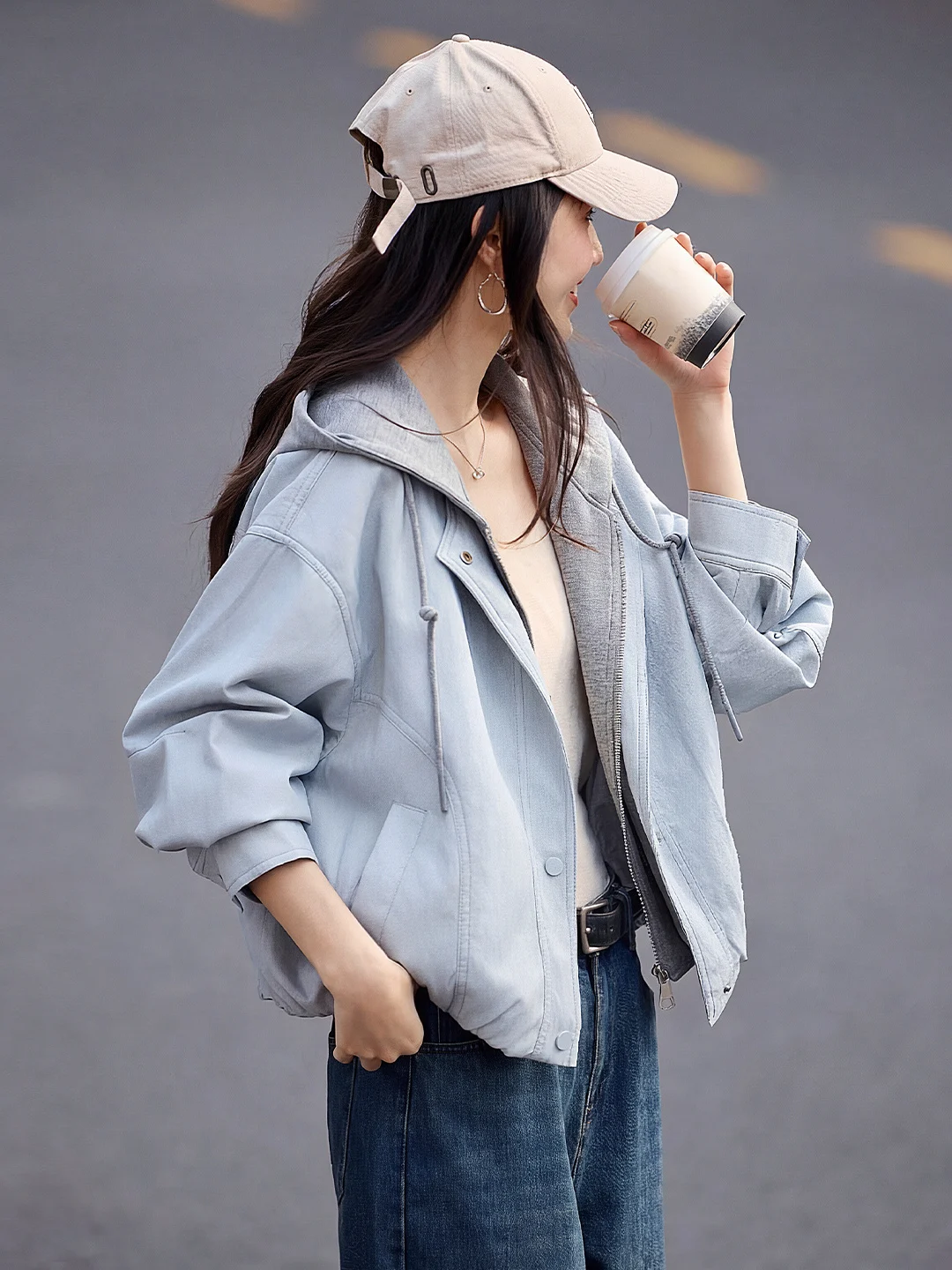 

Повседневная женская куртка-пальто на молнии с отложным воротником, дышащая, для весны, удобная для поездок на работу, приталенная, без подкладки