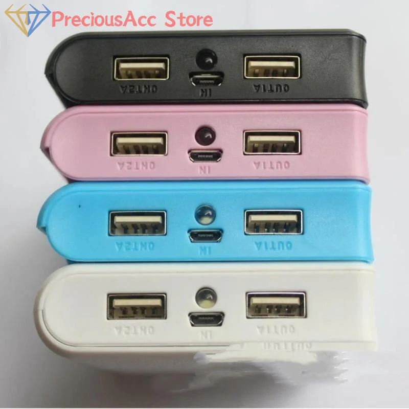 4 Slot 18650 Battery Box USB C Power Bank Shell Dual Output Portable Case for DIY Rechargeable Cell Projects Emergency