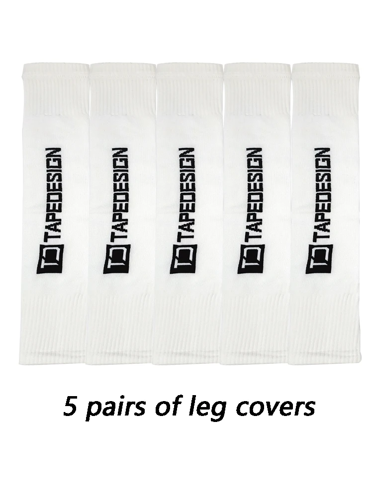 5 Pair Football Leg Socks Sweat Wicking Breathable Sports Knee Pads Double Layer Leggings Sports Outdoor Protective Equipment