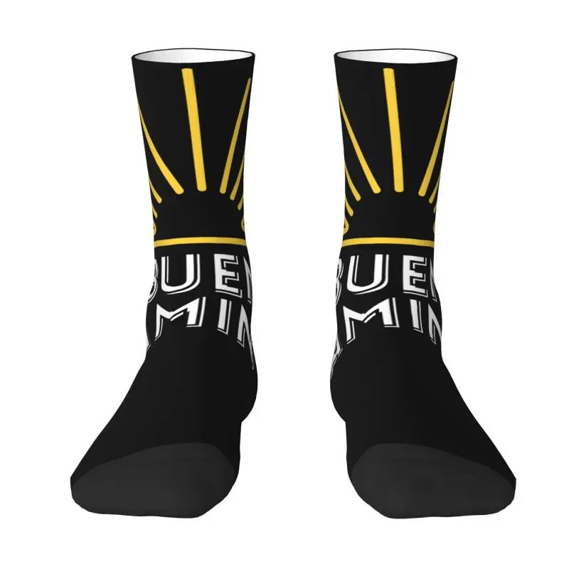 Custom Novelty Men's Buen Camino Santiago Pilgrim Dress Socks Unisex Breathbale Warm 3D Printing Crew Socks