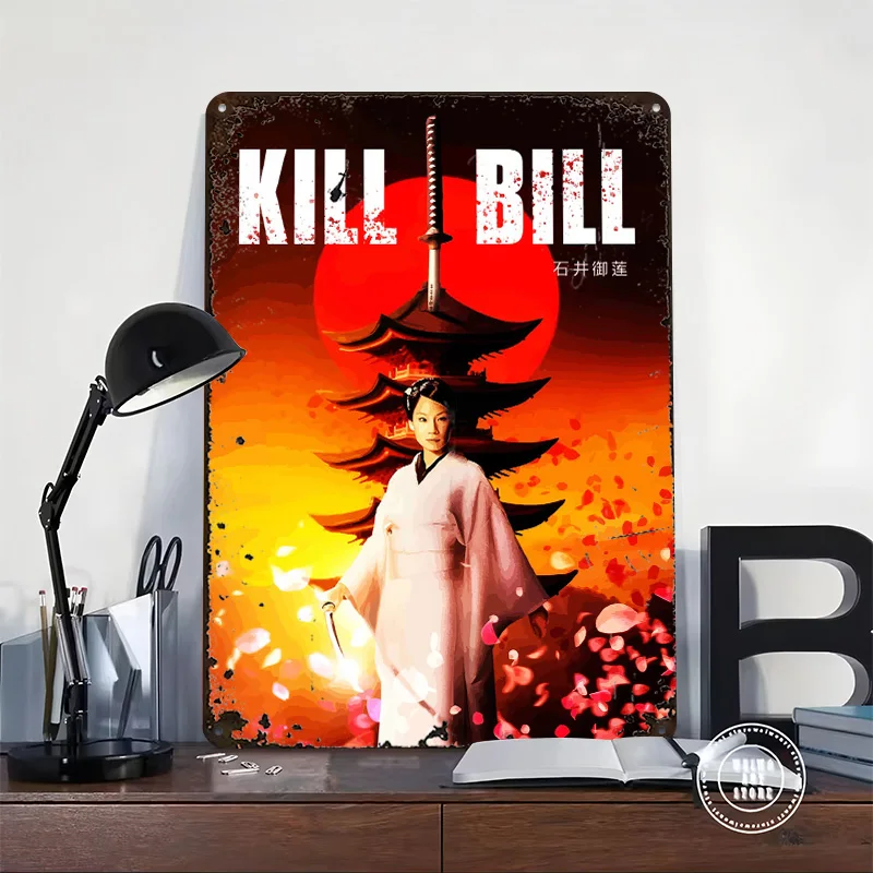 Kill Bill Movie Poster Customized Vintage Metal Signs Wall Art Retro Tin Plaque for Bedroom Decoration Room Decor Men Coffee Bar