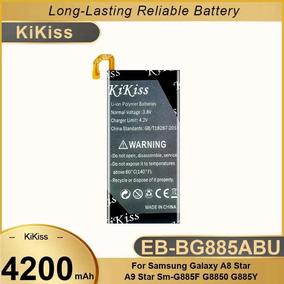 

Mobile Phone Battery 4200Mah Stable For Samsung Galaxy A8 Star A9star SM-G885F G8850 G885Y Reliable Replacement EB-BG885ABU