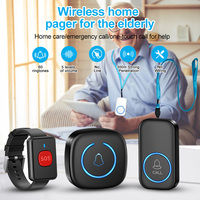 Wireless SOS Lanyard Call Button Paramedic Pager Watch Pager Emergency Call Button For Kids Elderly Patient Wireless Doorbell