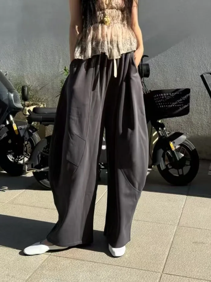 

Широкие спортивные брюки Waed, длинные брюки до пола со шнурком, свободный крой, весна 2025, женские повседневные брюки