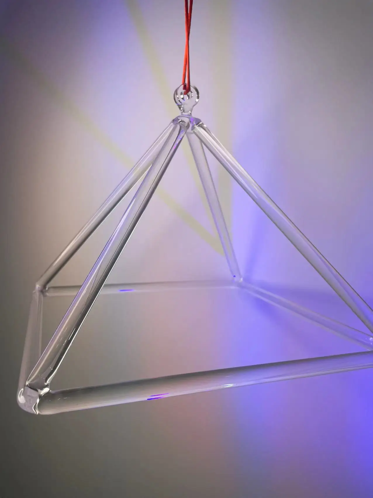 8inch Quartz Clear Crystal Singing Pyramid for Sound Healing Yoga Relax with Free Mallet