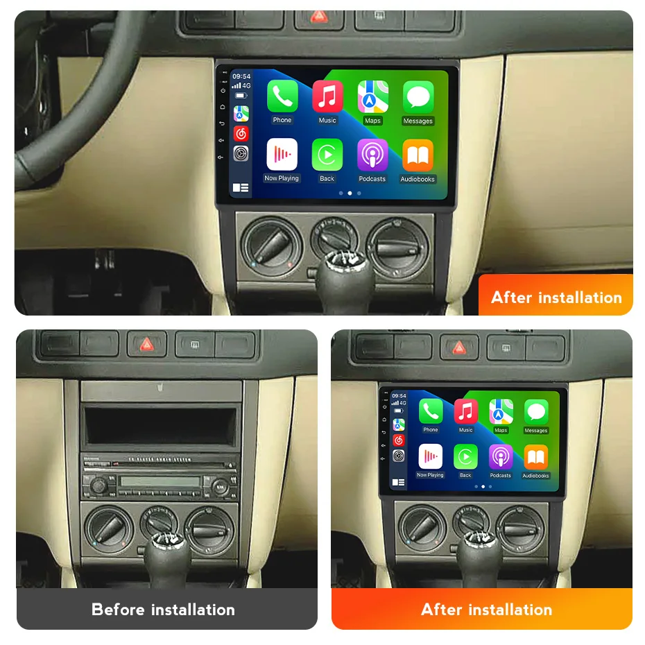 NAVIFLY Car Radio For VW Golf MK 4 2004-2008 Multimedia Players FM Wireless Carplay Android Auto Rearview BT Camera DVR GPS WIFI