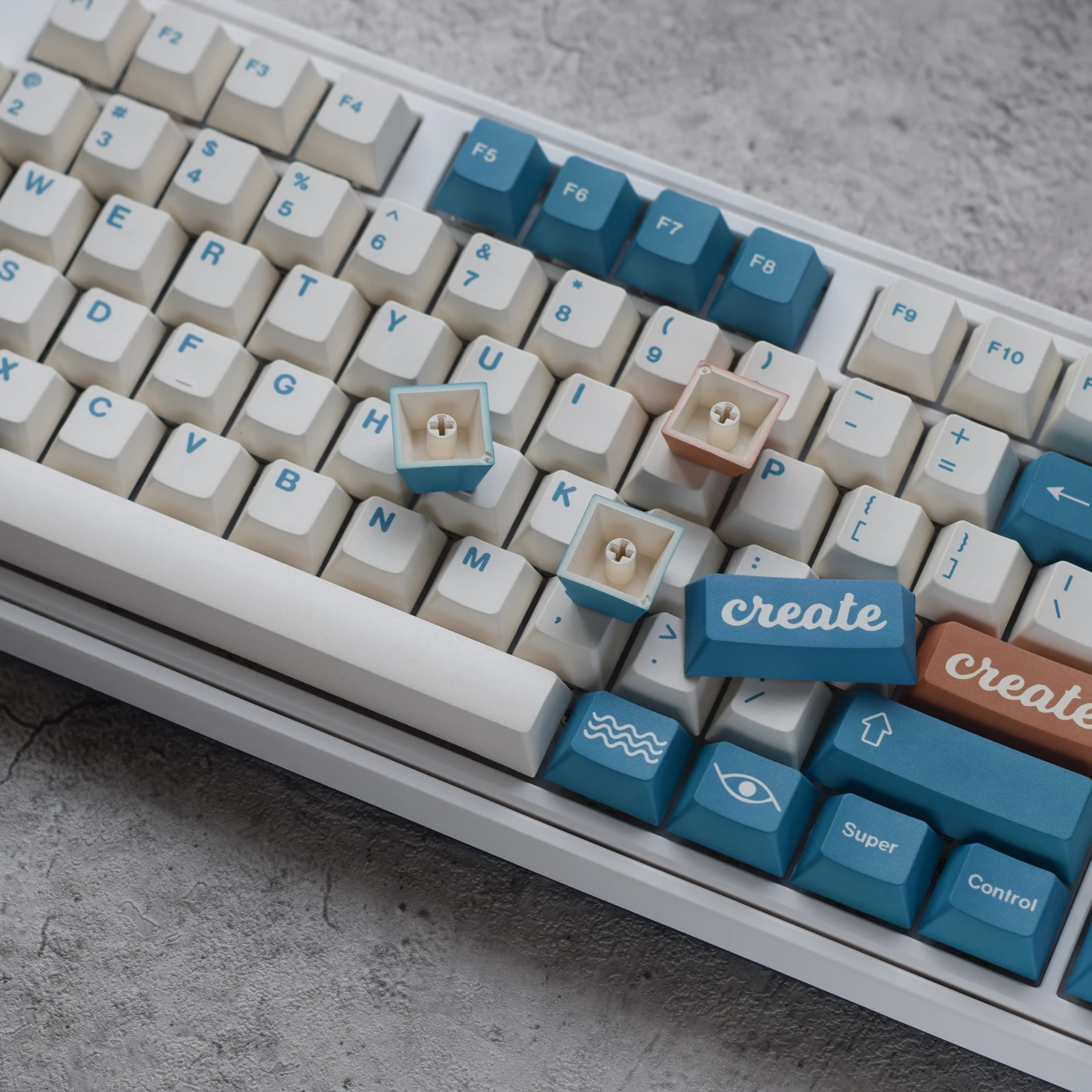 Gmk ปลอกกุญแจ151 PBT เชอร์รี่โปรไฟล์สำหรับแป้นพิมพ์เชิงกลสองช็อตน่ารักอะนิเมะสีขาวสีฟ้า backlit เกมย้อม-ชุดคีย์ย่อย