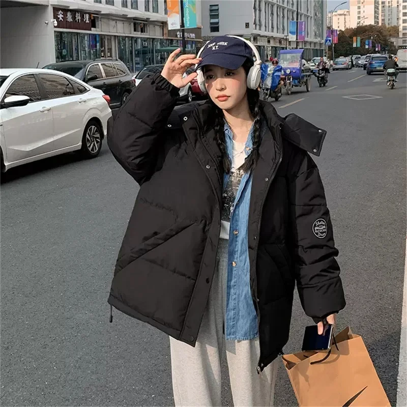 Down Padded Jacket Women's 2022 Winter New Korean Version Loose Padded Jacket Padded Jacket Oversize Bread Jacket Short Jacket C