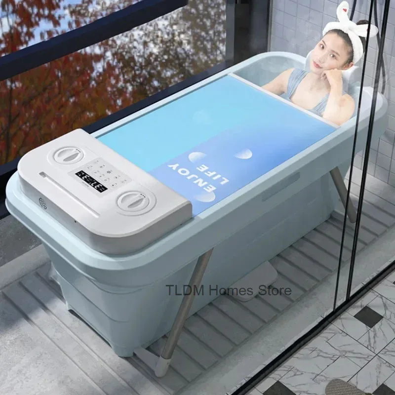 Automatic Foldable Spa Bathtub Heating Sweat Steaming Bathtub Comfortable Home Portable Bucket Adult Full Body Bath Bucket T