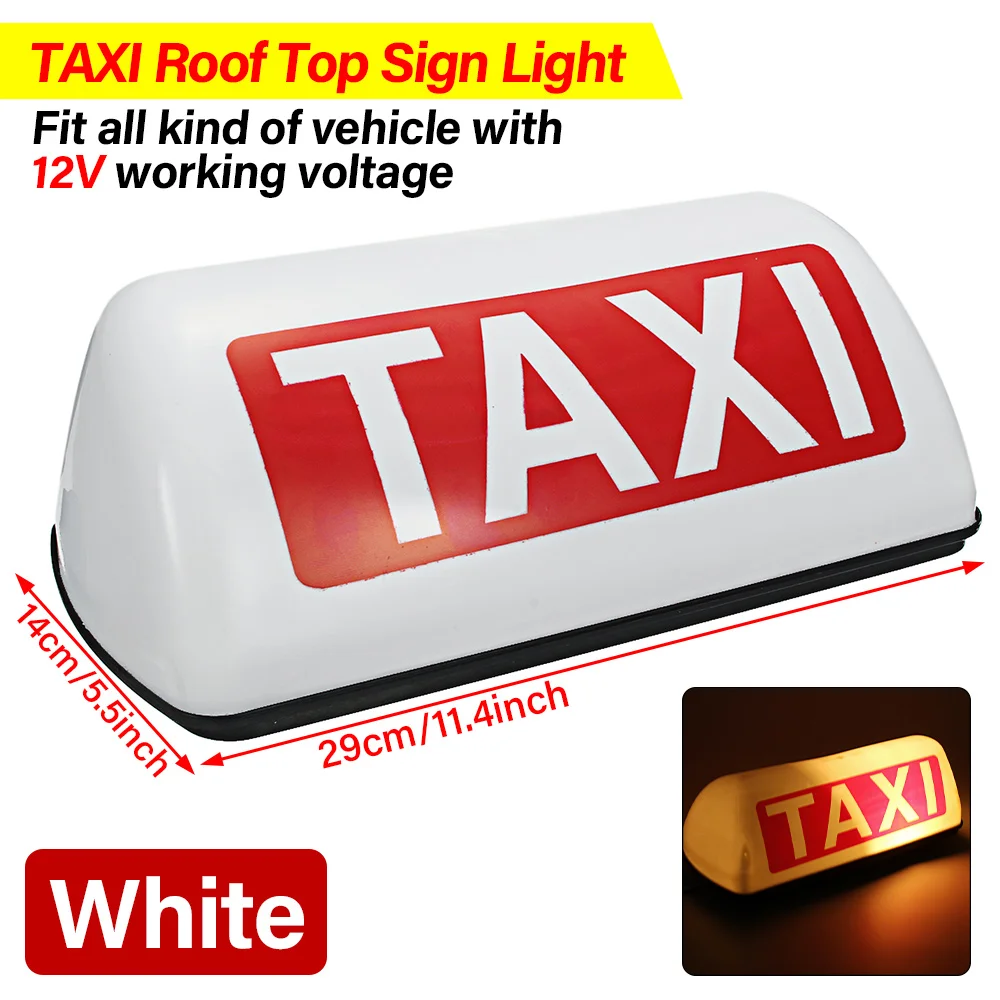 

12V 5W LED Car Taxi Top Light Taxi Sign Light Super Bright Waterproof Taxi Dome Light White Yellow Universal