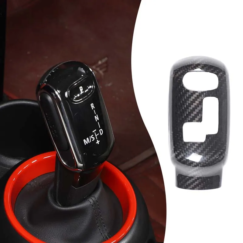 1piece set Real Carbon Fiber For BMW Mini F54 F55 F56 F57 F60 2020-2023  Car Car Gear Shift Knob Cover Sticker Car Accessories