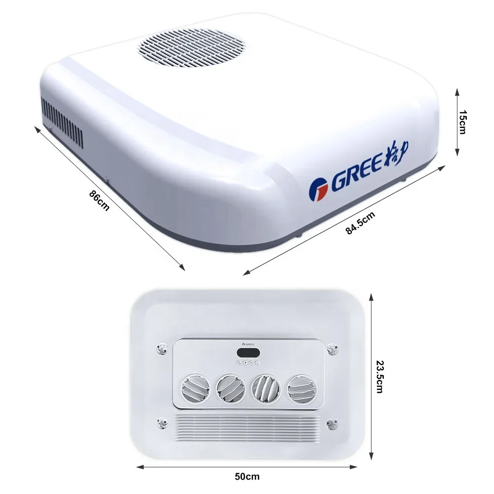 Gree Electric 24V 24 Volt Air Conditioning 7000Btu DC RV Van Rooftop Truck Sleeper 24V Car Air Conditioner