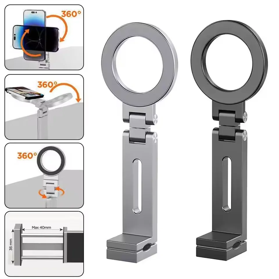 New Universal Magnetic Phone Holder Travel Flexible Rotation Hands-Free Airplane Phone Mount For iPhone 16 15 14 13 12 Pro Max