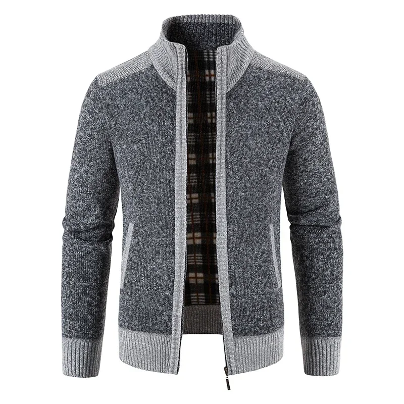 

New Autumn Winter Sweaters Men Cardigan Sweatercoats Jackets Male Stand-up Collar Casual Cardigans Slim Fit Sweaters Size 3XL