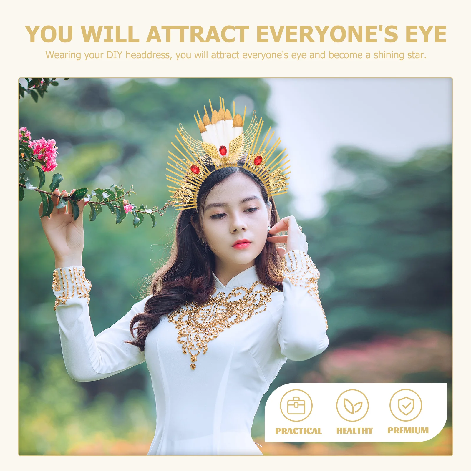 

Dark Headband Creative Elegant Party Hair Accessory Multipurpose DIY Female Hair Hoop Wedding Banquet Festival Decoration