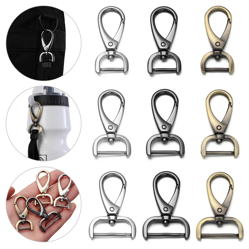 4 Colors Webbing Buckle Belt Keychain Detachable Snap Hook Leather Strap Buckles Trigger Clips Pet Leash Hooks