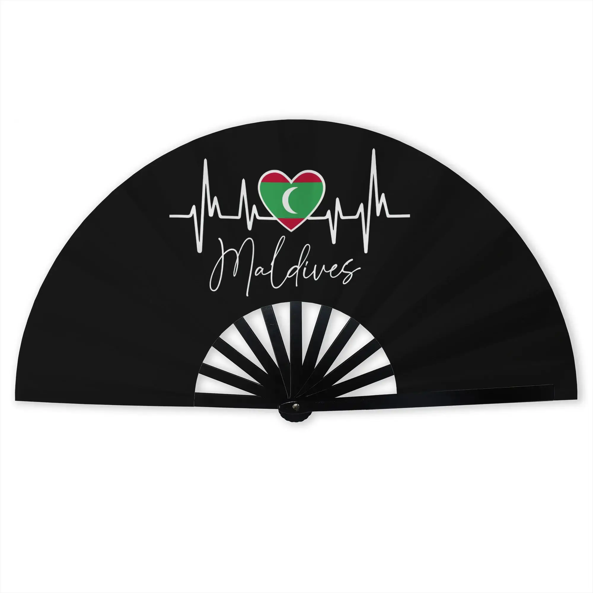 Patriotic Flag Of The Maldives Hand Fan Promotional Gift Event Souvenir  Durable Folding Fans Novelty Bulk Pack Fan