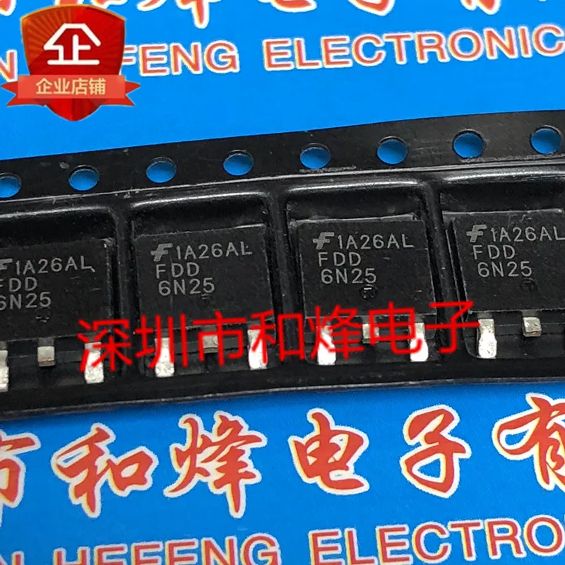 10PCS FDD6N25 TO-252 250V 4.4A em estoque 100% novo e original