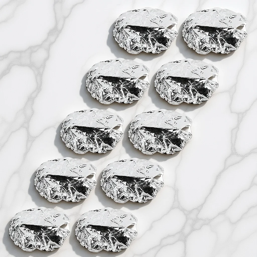 

Elastic Aluminum Foil Hair Caps 10pcs Heat Retention Hair Styling Cap for Coloring Conditioning Home Salon Silver