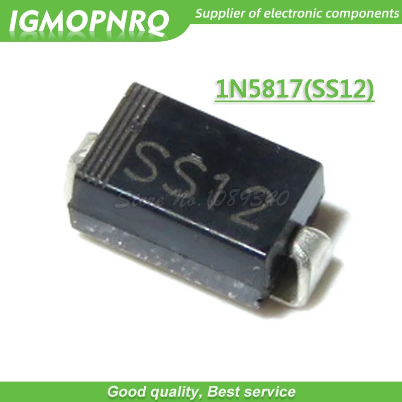 100 teile/los SS12 DO-214AC 1N5817 Schottky Diode 1A / 20 V Neue Original Kostenloser Versand