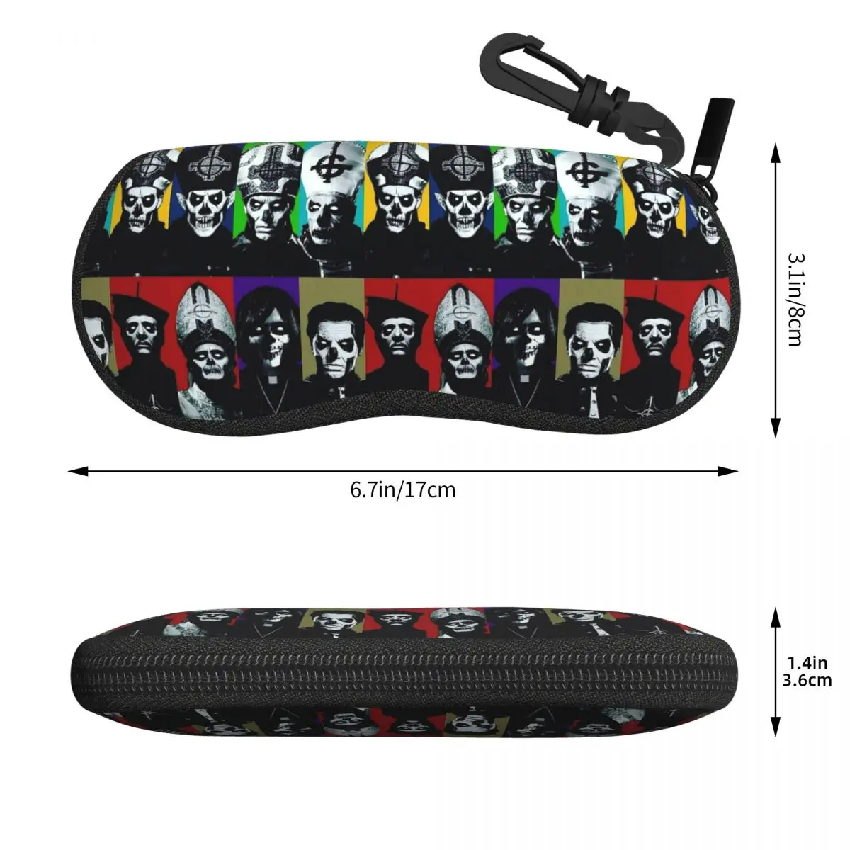 ゴーストB.C. バンドシェルメガネケースプロテクターサングラスボックス女性男性ソフト眼鏡バッグポーチ