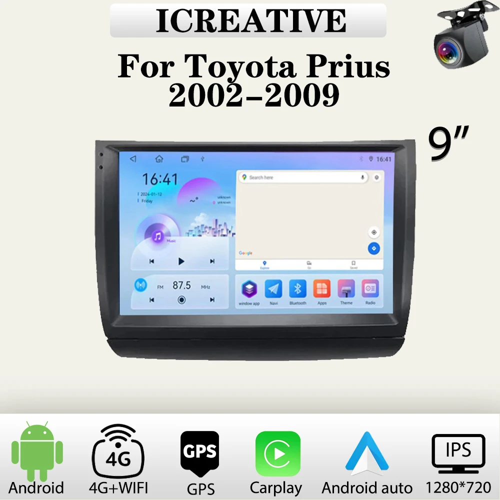 

Car Radio for Toyota Prius 20 2002 - 2009 Multimedia Carplay Player 2din Stereo Autoaudio Headunit Android 9 Inch Navigation GPS