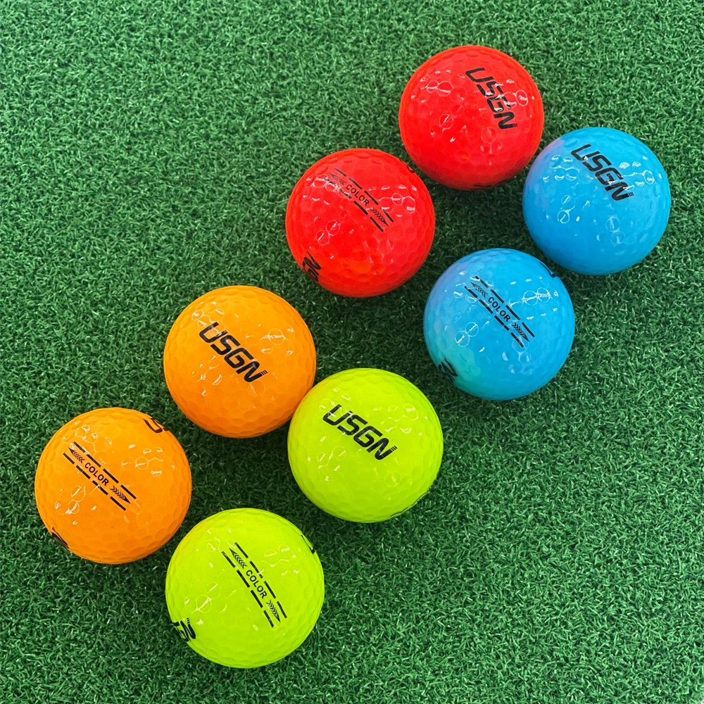 1 قطعة كرات ممارسة الغولف جولف طبقتين لعبة الكرة دائم 4 ألوان فائقة المسافة خط مساعدة الغولف لوازم رياضية هبوط السفينة #4