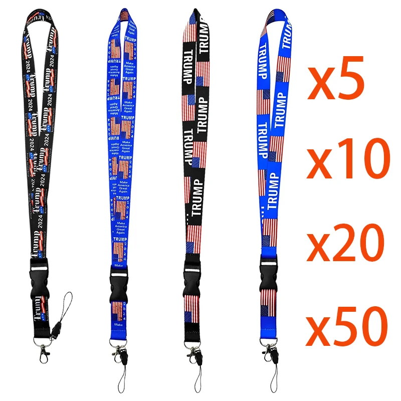 

5/10/20/50Pcs Lanyard Keychain Make America Great Again Lanyard Take America Back Lanyard for Promotional