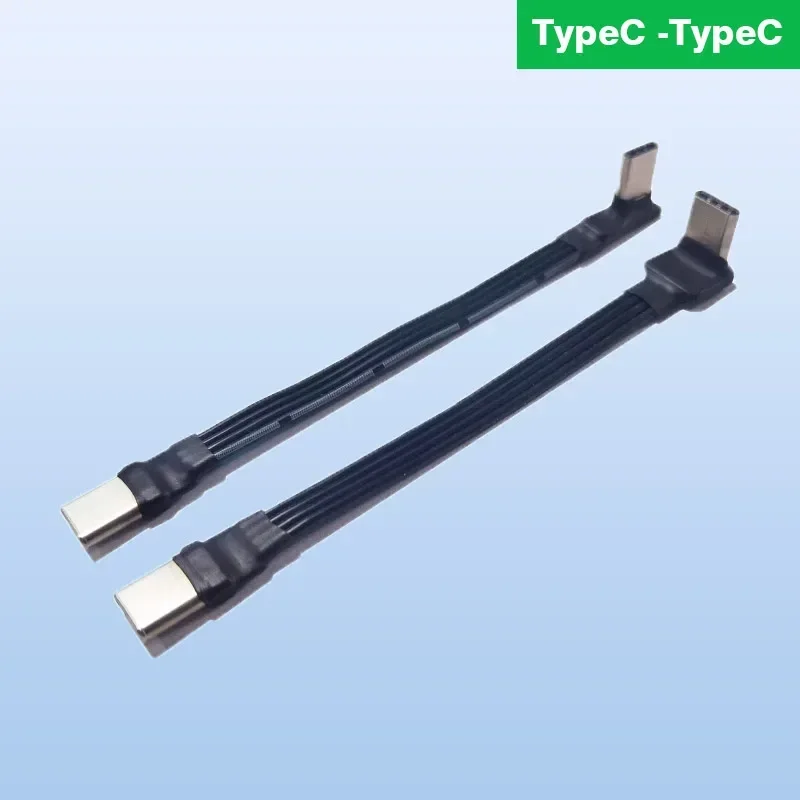 30CM 20CM 10CM 5CM USB 2.0 Type-C Flat Ribbon Cable Extension FPC FPV Band Cables USB C 2.0 USB-C 90° Up/Down Angled Plug 5CM-1M