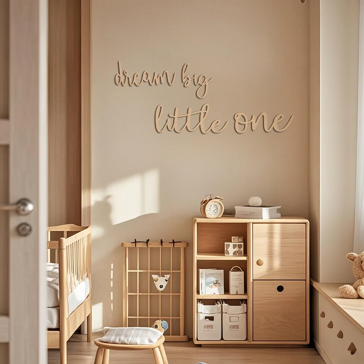 

Dream Big Little One Wood Sign - Boho Nursery Wall Art, Kids Room Decor, Inspirational Wall Decoration for Bedroom & Playroom