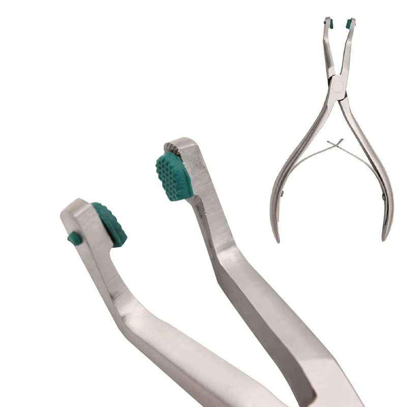 

1Pcs Dental Crown Remover Plier Stainless Steel Dentist Tool with Green Rubber Tip for Safe Tooth Extraction Durable