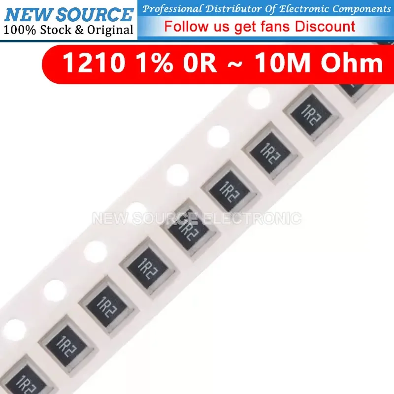 

50 шт. 1210 SMD резистор 0R ~ 1M Ом 1/2 Вт 10R 100R 0.1R 2K 1% K 1R 120R 51R 2R 1K 10K 510R 0.4R 0.5R 1M 0.2R 0.01R 330R 0.33R