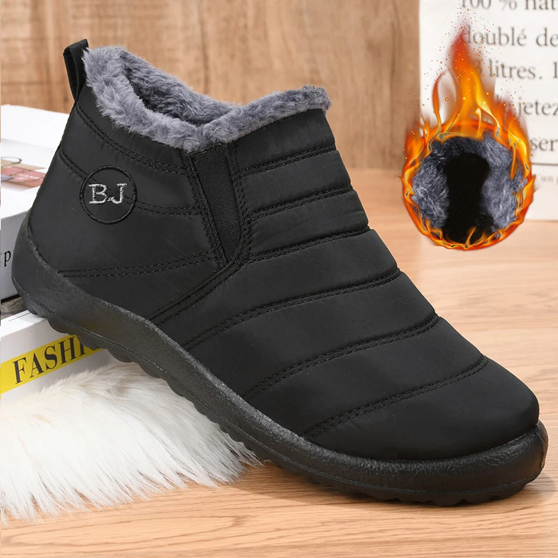 Men Boots Snow Hiking Men's Shoes Warm Fur Winter Shoes For Men Shoes Men Plush Men's Boots Outdoor Footwear Fur Boots