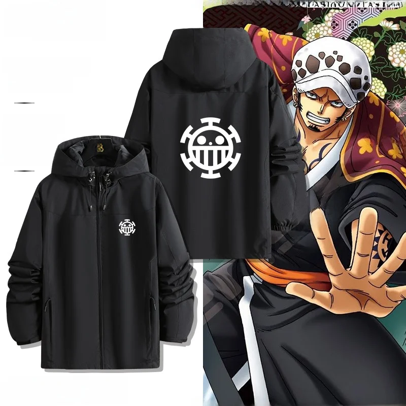 

Anime Traar Law Heart Crew Cartoon Jaet Outerwear Spring Autumn Winter ex Loose Fit Polyester Fiber