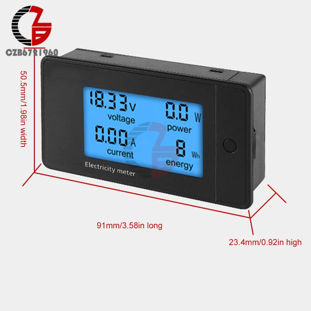 Imagem -05 - Lcd dc Digital Power Meter Monitor de Tensão Voltímetro Amperímetro Power Tester Carro 8v100v 20a 50a 100a 200a em 1