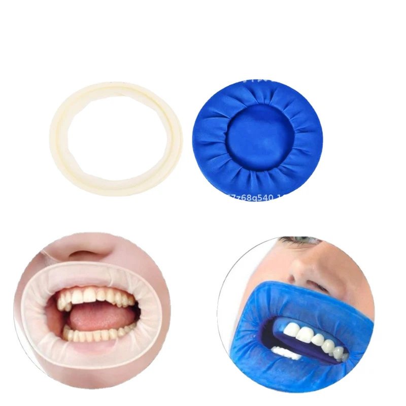 Dental Disposable ConsumableMouth Opener O Shape Rubber Dam Intraoral Dentistry Cheek Retractor White Blue For Oral Hygiene Care