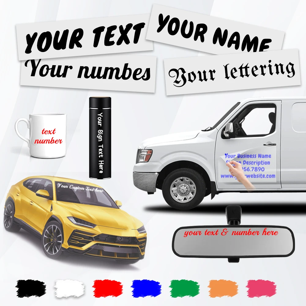 1Pc Custom Vinyl Lettering 3*18 Inch Windshield Decals (Make Your Own Text) for Car, Truck, Pickup Truck, Van, SUV, Sedan