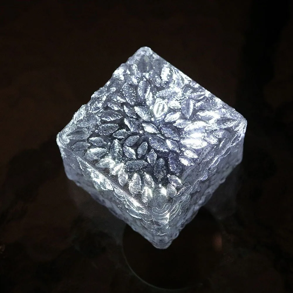 Solar Powered Solar Ice Brick Lights Waterproof Long-last Lighting Outdoor Ice Rock Cube Lights Rainproof Automatic