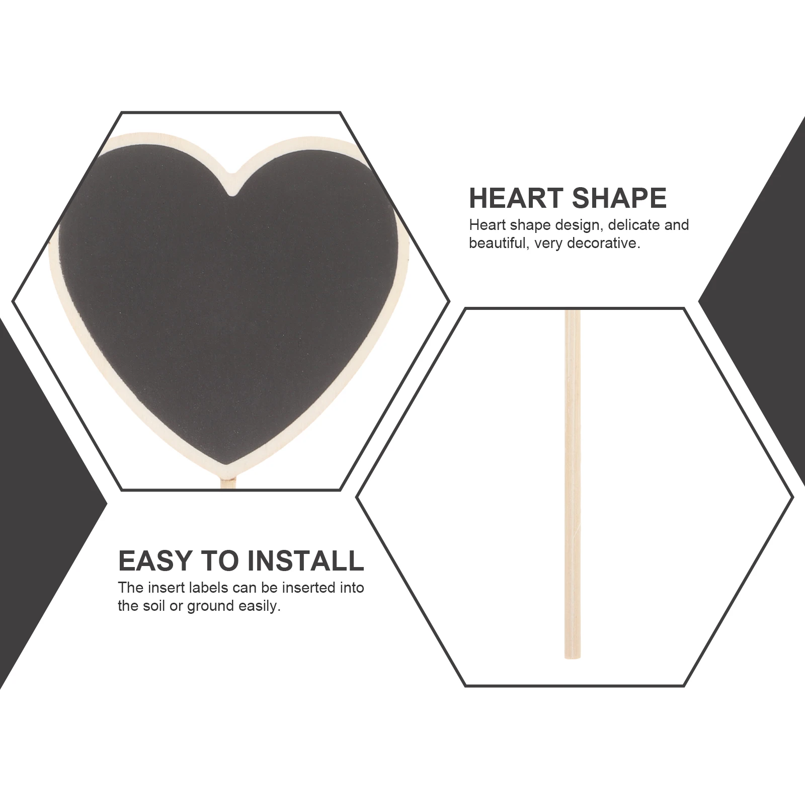 

30Pcs Heart Outline Wooden Plant Markers Lightweight Compact Gardening Accessories For Beds Pots Parks Supermarkets