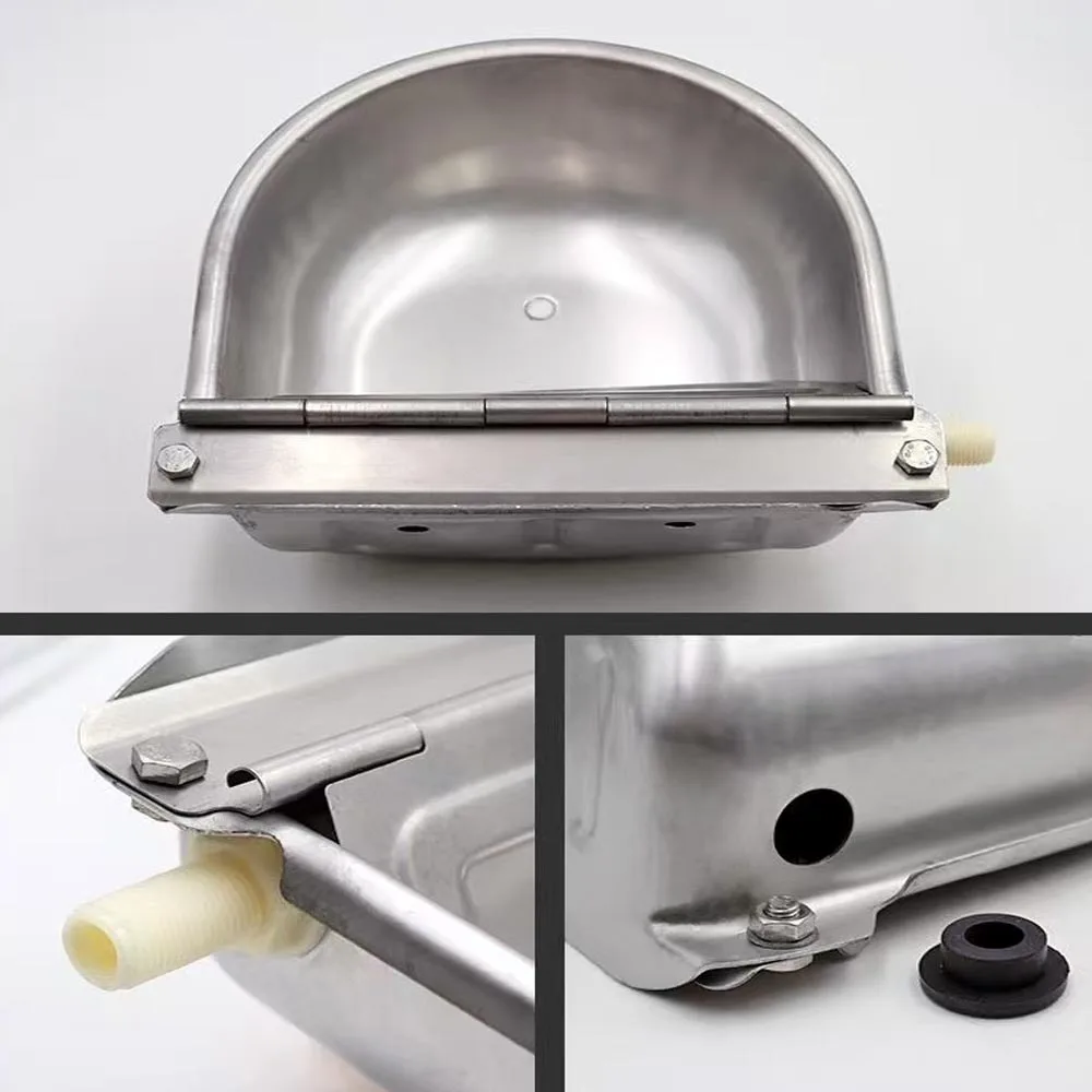 

Автоматическая поилка из нержавеющей стали 2025 года, инструмент для домашнего скота, миска для воды для животных с плавающим шариком для крупного рогатого скота, лошади, козы, овцы, собаки