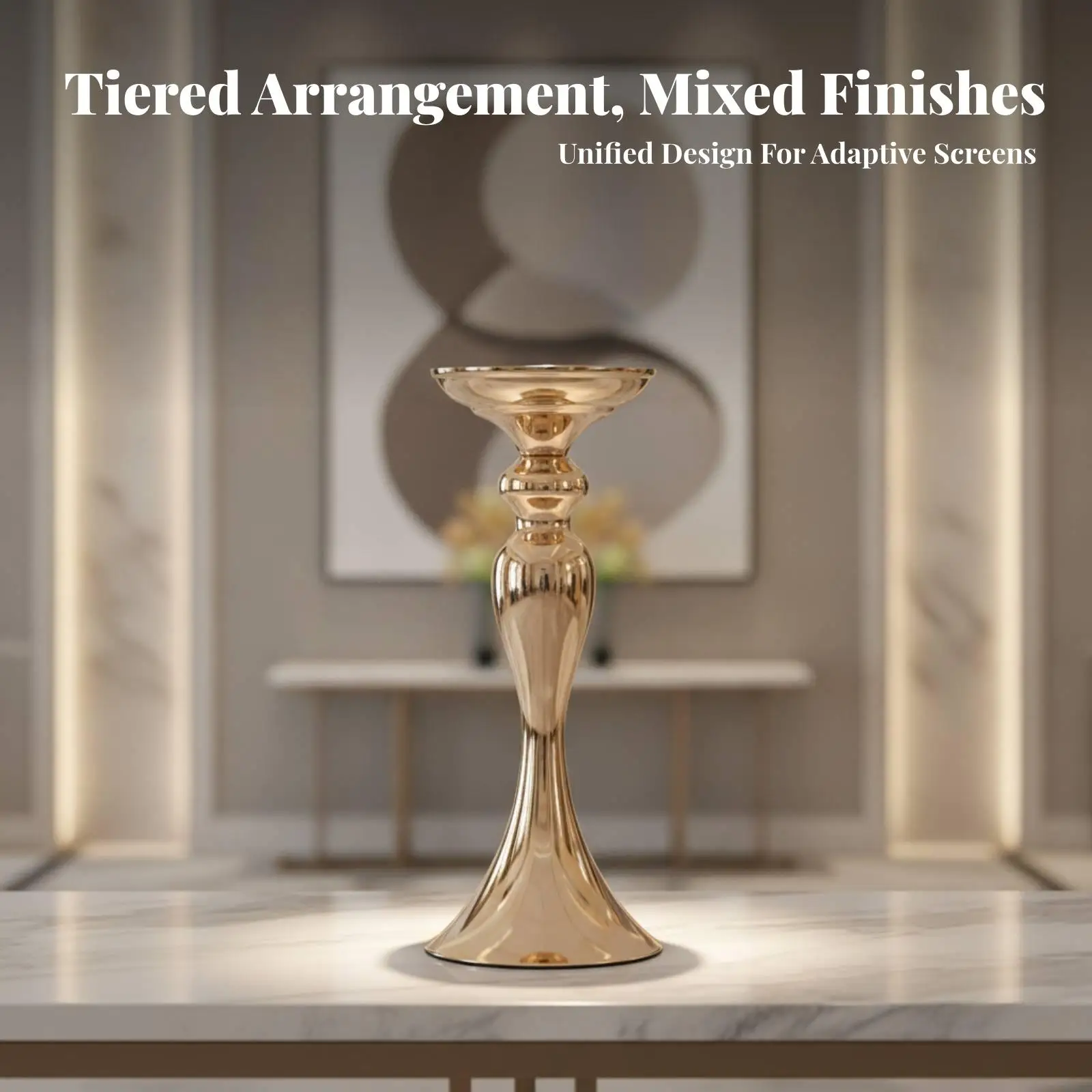 Decorative Taper Candle Holder Iron with Wide Base and Flared Top for Elegant Home Tabletop Display