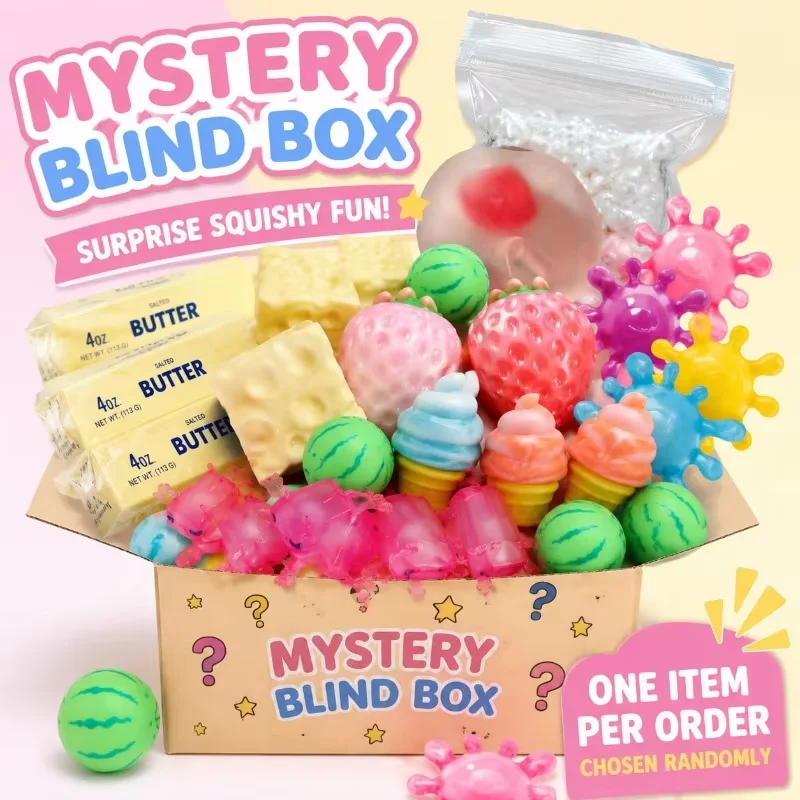 Squishy Figures Blind Box Surprise Toys, Slow Rising Soft Fidget Simulated Food Fidget Toy, Cute Antistress Squeeze Foot Toy