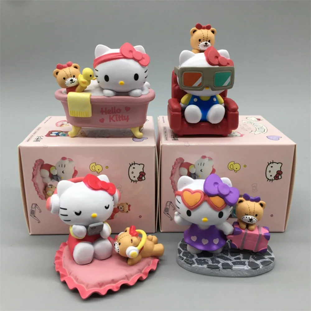 

Коллекционная фигурка Kawaii Hello Kitty: Набор для переодевания в стиле аниме, сценами из ванной, музыки, кино и путешествий, в закрытой коробке