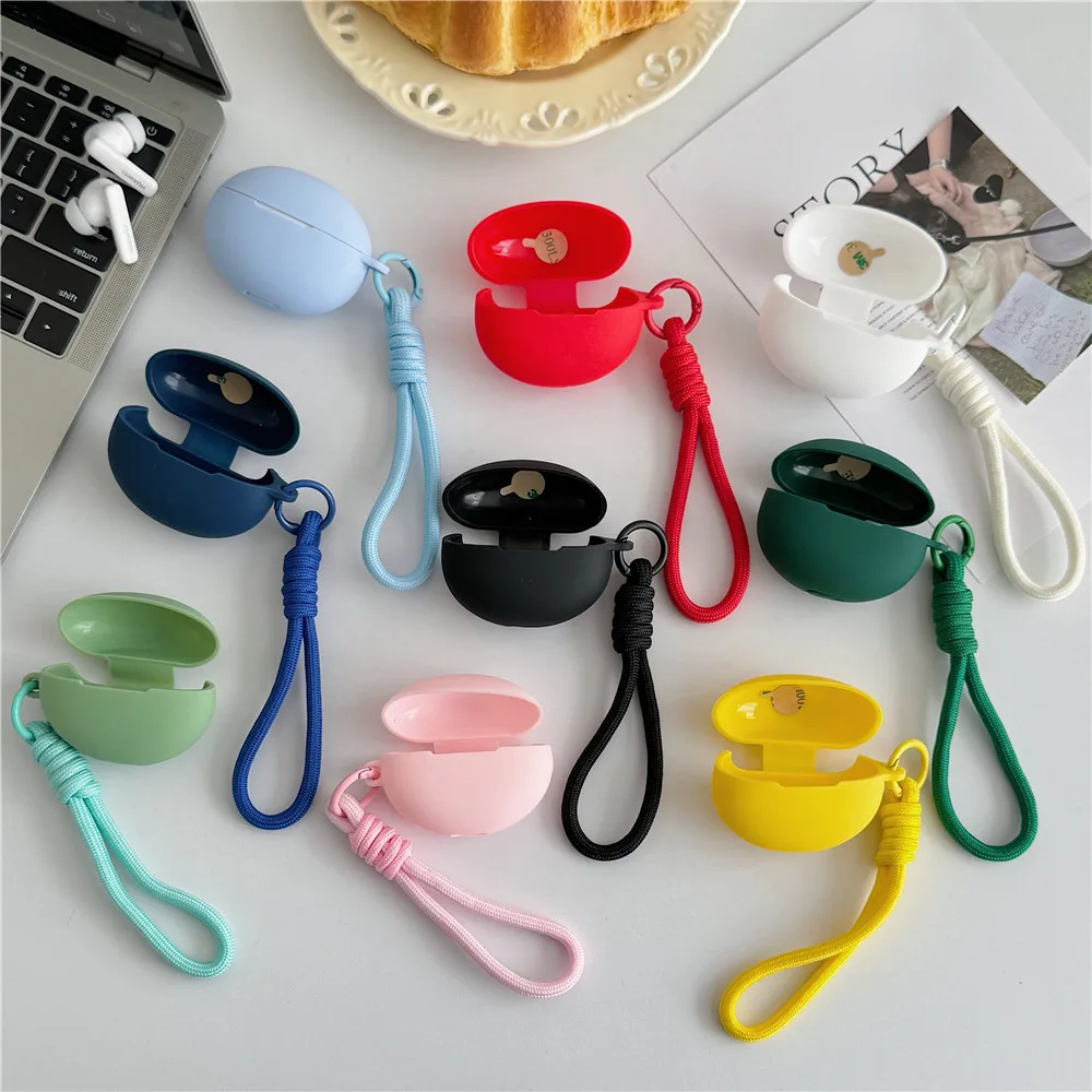 

Candy Color Silicone Earphone Cover Case for Huawei Freebuds 5i 6i Case Headset Protector Freebuds 6i anti-fall Case With Hook