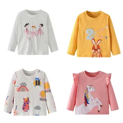 Jumping Meters-T-shirt à manches longues pour filles, T-shirt pour tout-petits, T-shirt pour enfants, Costume pour bébé, Animaux, Chemisiers pour tout-petits, Nairobi, Orn
