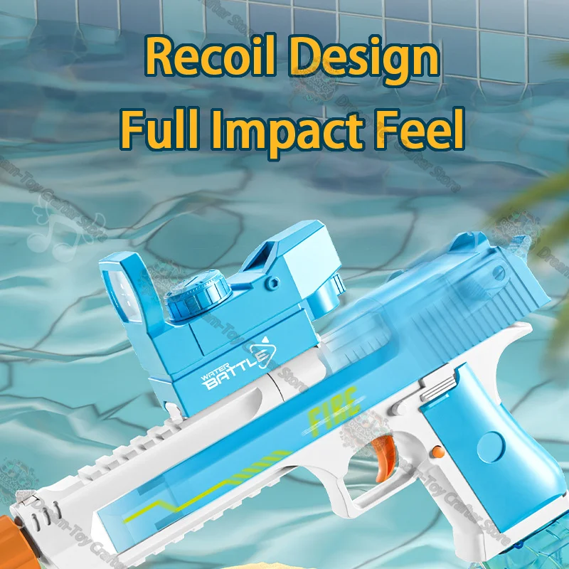 Elektrisch Desert Eagle Waterpistool Speelgoed voor kinderen Automatische Blaster Handpomp Actie Outdoor Soaker Strand Spelen Splash Schieten