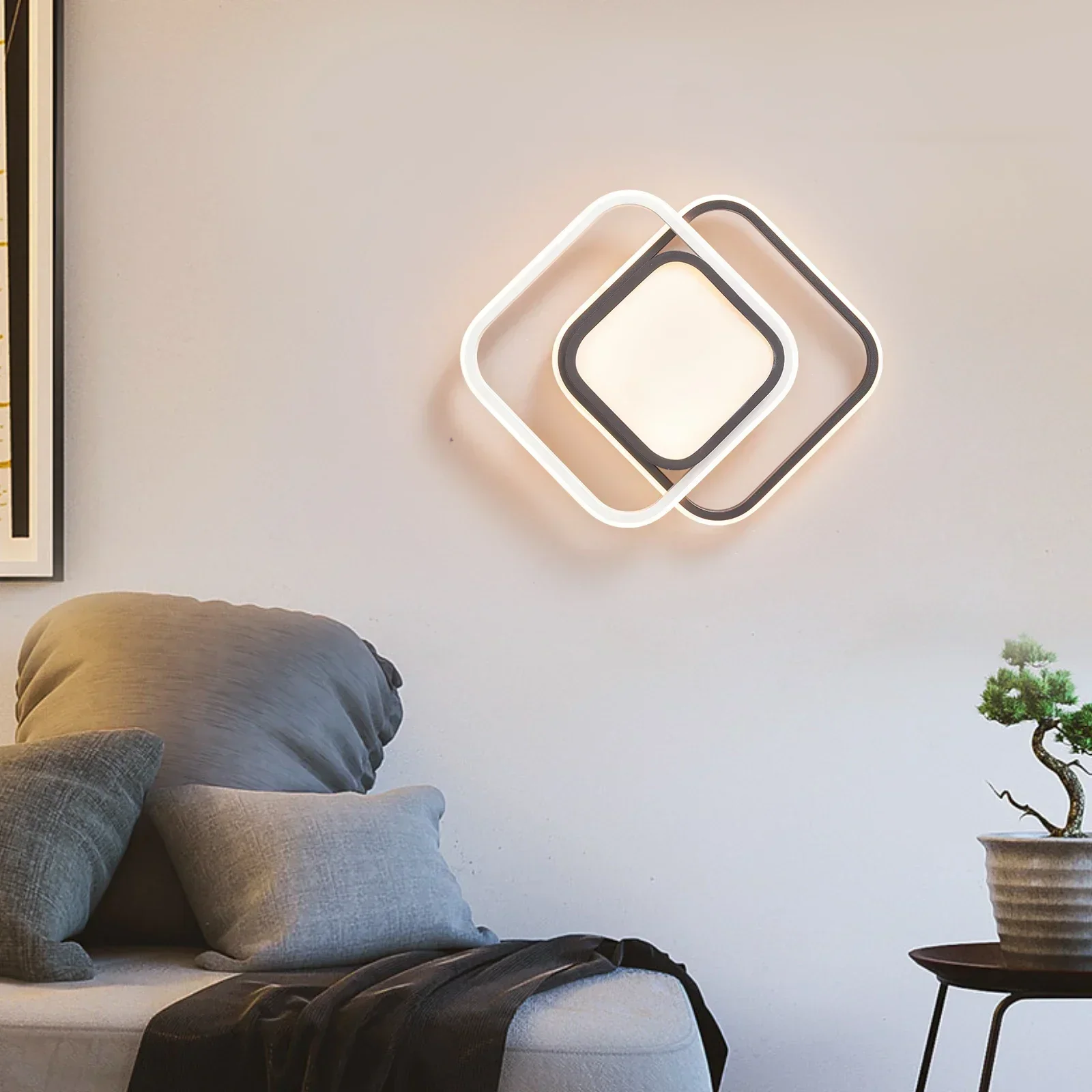 Modern LED Ceiling Light Rose Gold Black Painted Energy Efficient Indoor Lamp for Corridor Foyer Wall Bedroom Study Room