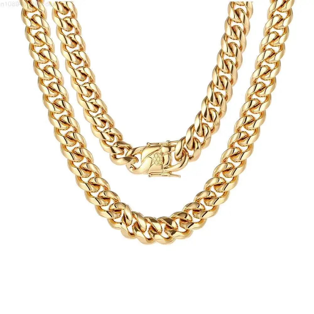 

Stainless Steel Cuban Link Chain Necklace Different Design Size Fashion Necklace Hip Hop Cuban Chain Jewelry Necklace for Men