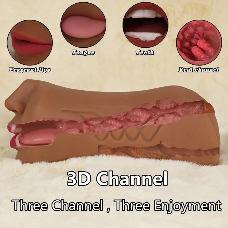 3 في 1 المهبل الشرج ذكر الاستمناء الجنس عن طريق الفم الحلق العميق الحلق الحقيقي الاستمناء كأس الطائرات اللسان جيب كس ألعاب مثيرة للرجال